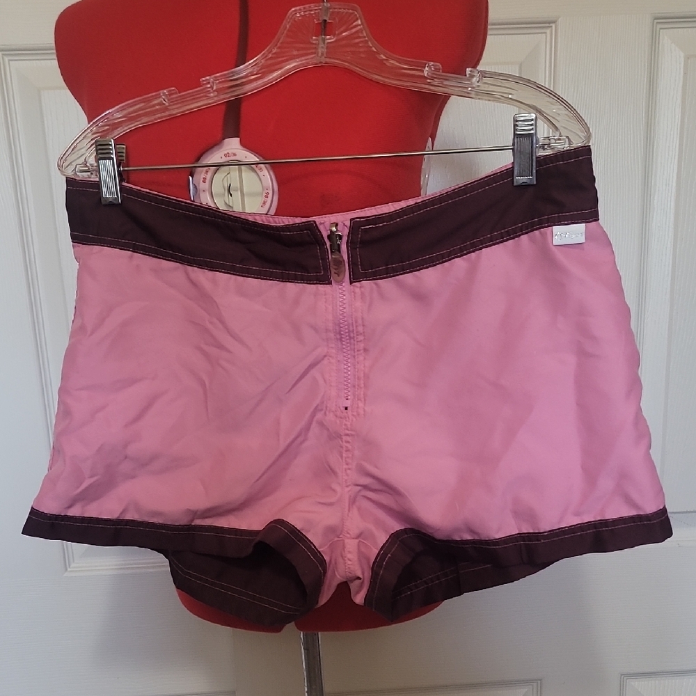 Athletic Pink and Plum Shorts with Contrast Trim